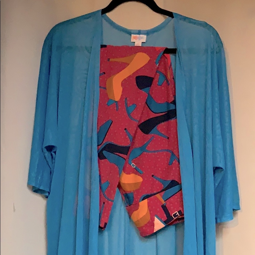 LuLaRoe Lindsay Kimono / High Heel Leggings Outfit